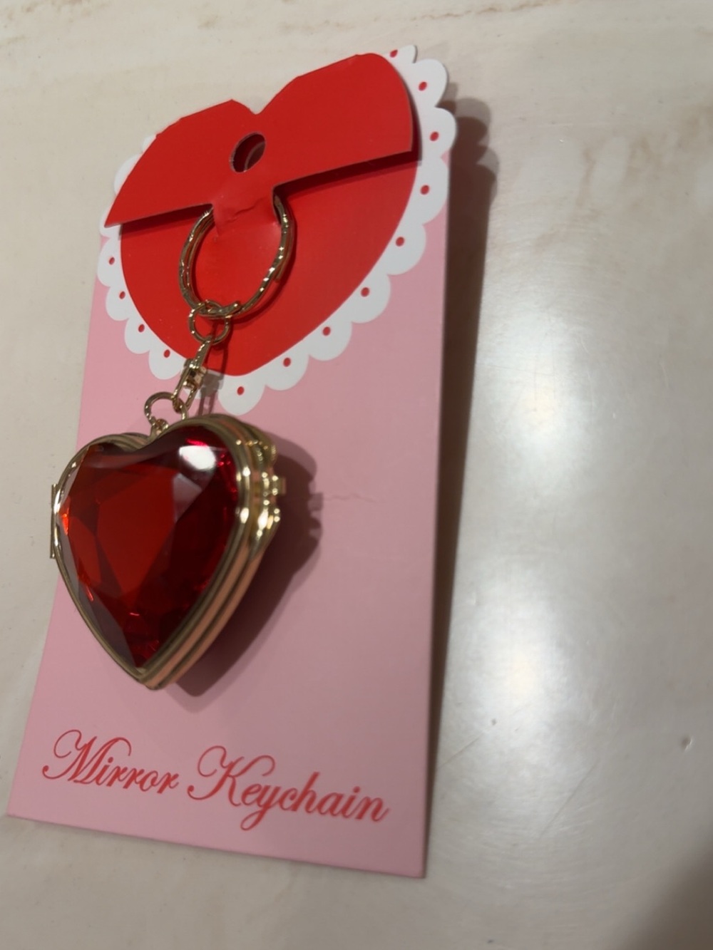 Urban Outfitters Red Heart Locket Keychain - Picture 2 of 3